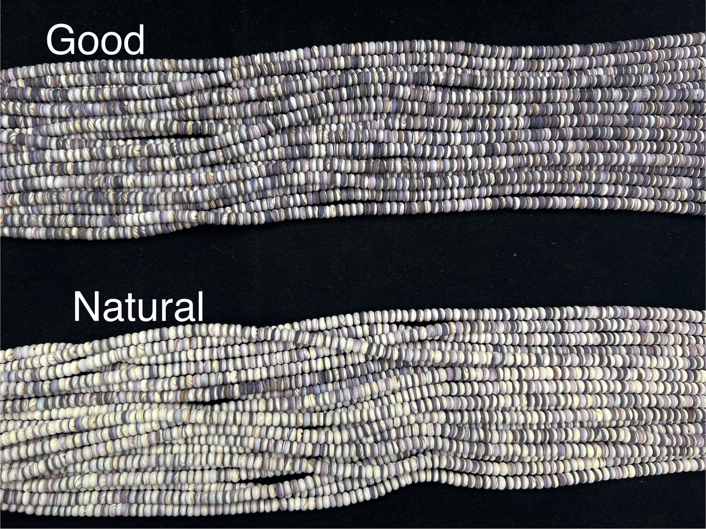 (Matt) Wampum Rondelle Beads 6mm