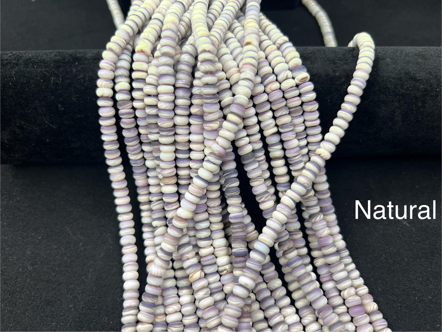 (Matt) Wampum Rondelle Beads 6mm