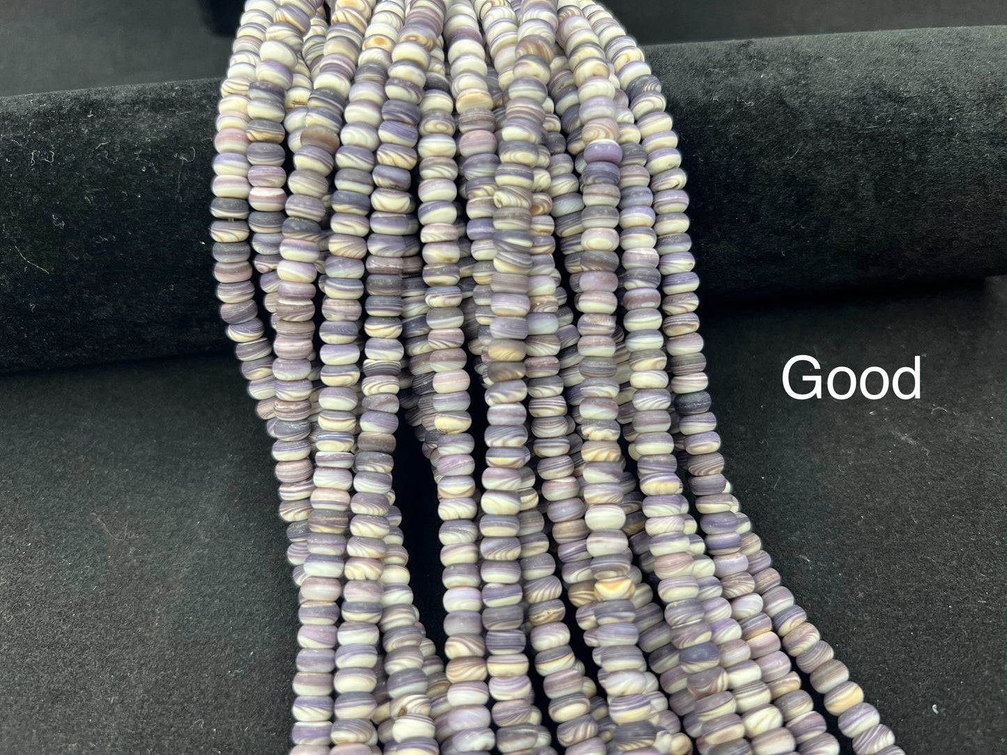 (Matt) Wampum Rondelle Beads 6mm
