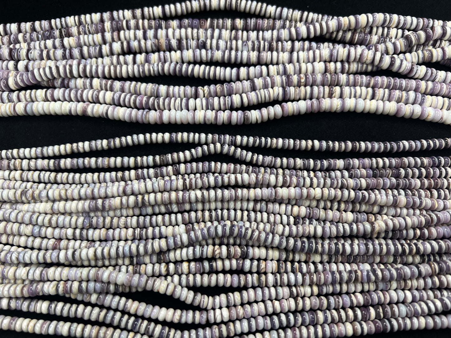 Natural Wampum Rondelle Beads 6mm 8mm