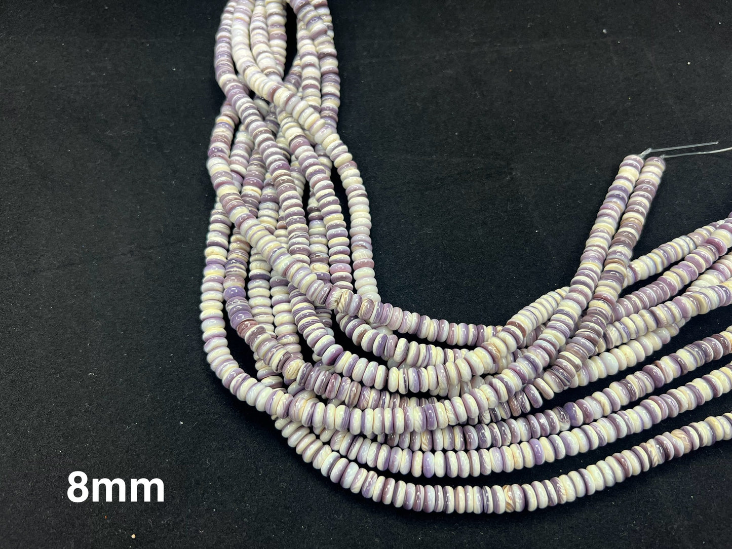 Natural Wampum Rondelle Beads 6mm 8mm