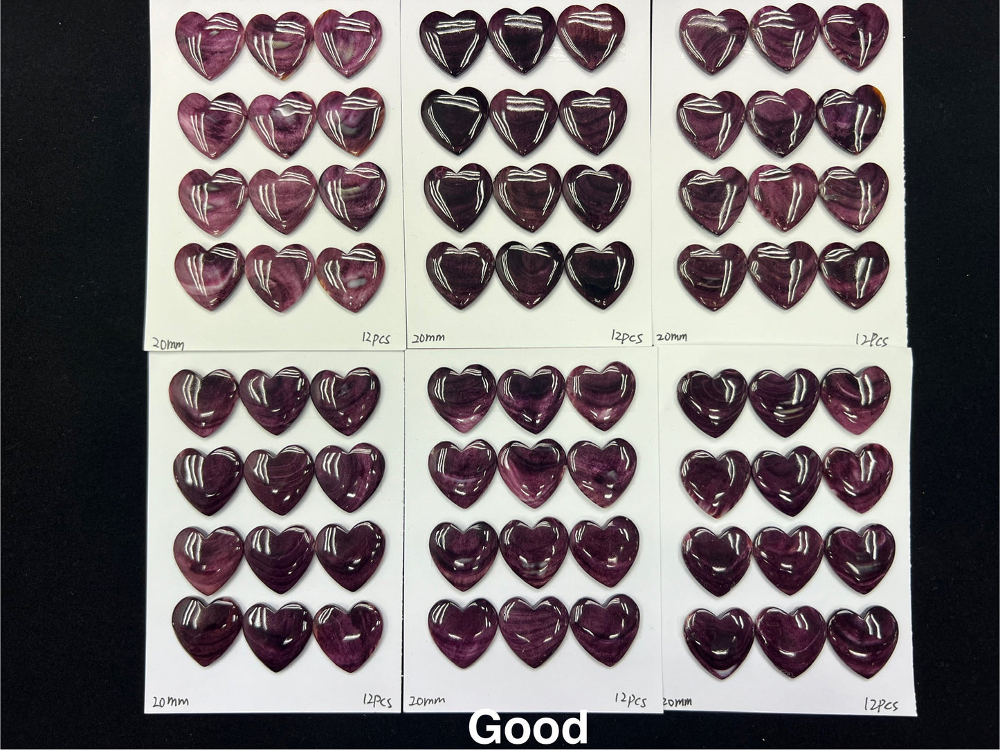 Purple Spiny Oyster Shell Heart Cab 20-30mm