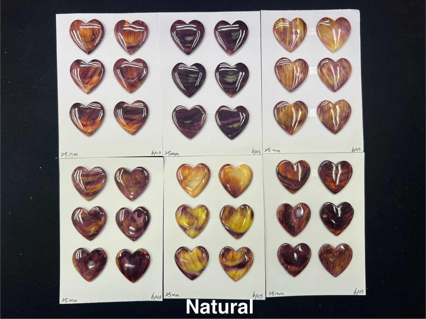 Purple Spiny Oyster Shell Heart Cab 20-30mm
