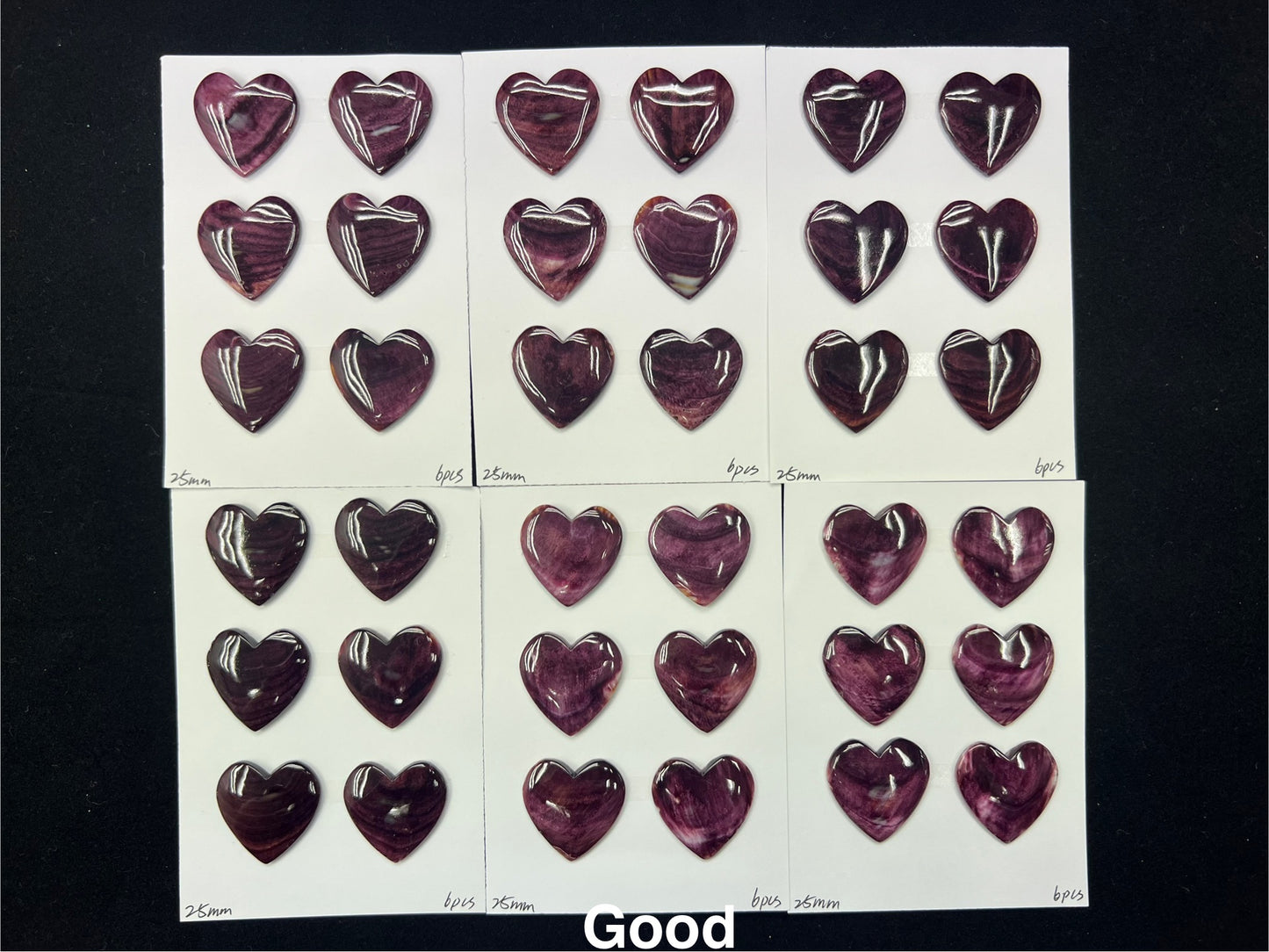Purple Spiny Oyster Shell Heart Cab 20-30mm