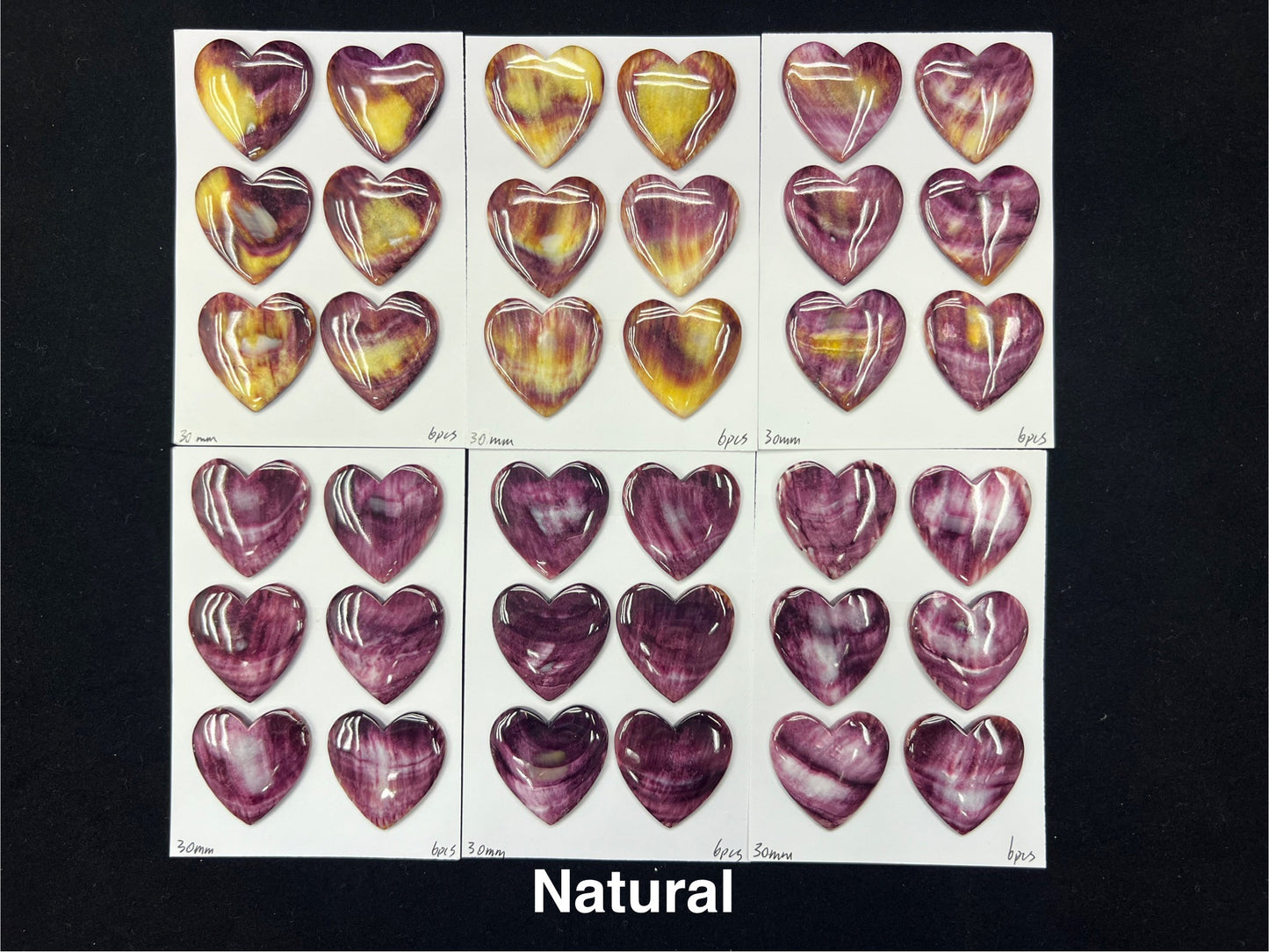 Purple Spiny Oyster Shell Heart Cab 20-30mm