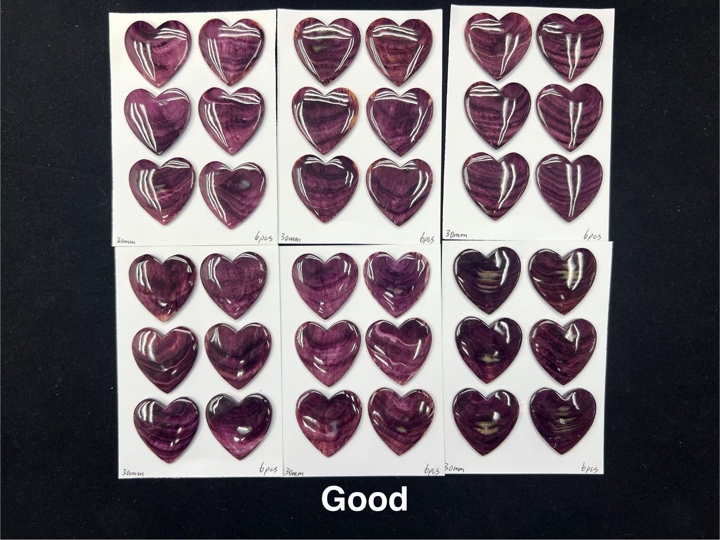 Purple Spiny Oyster Shell Heart Cab 20-30mm
