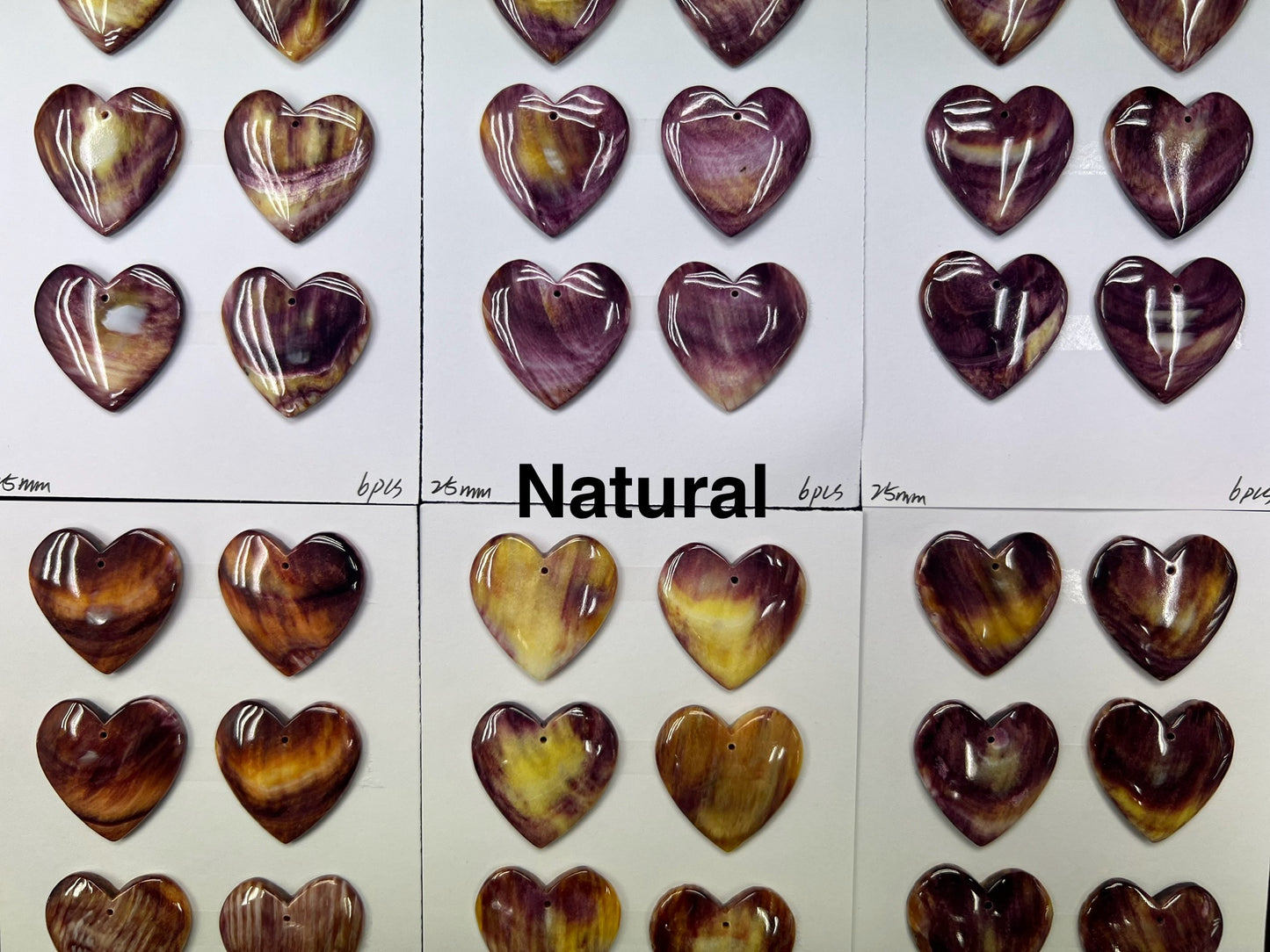 Purple Spiny Oyster Shell Heart Pendant 25mm