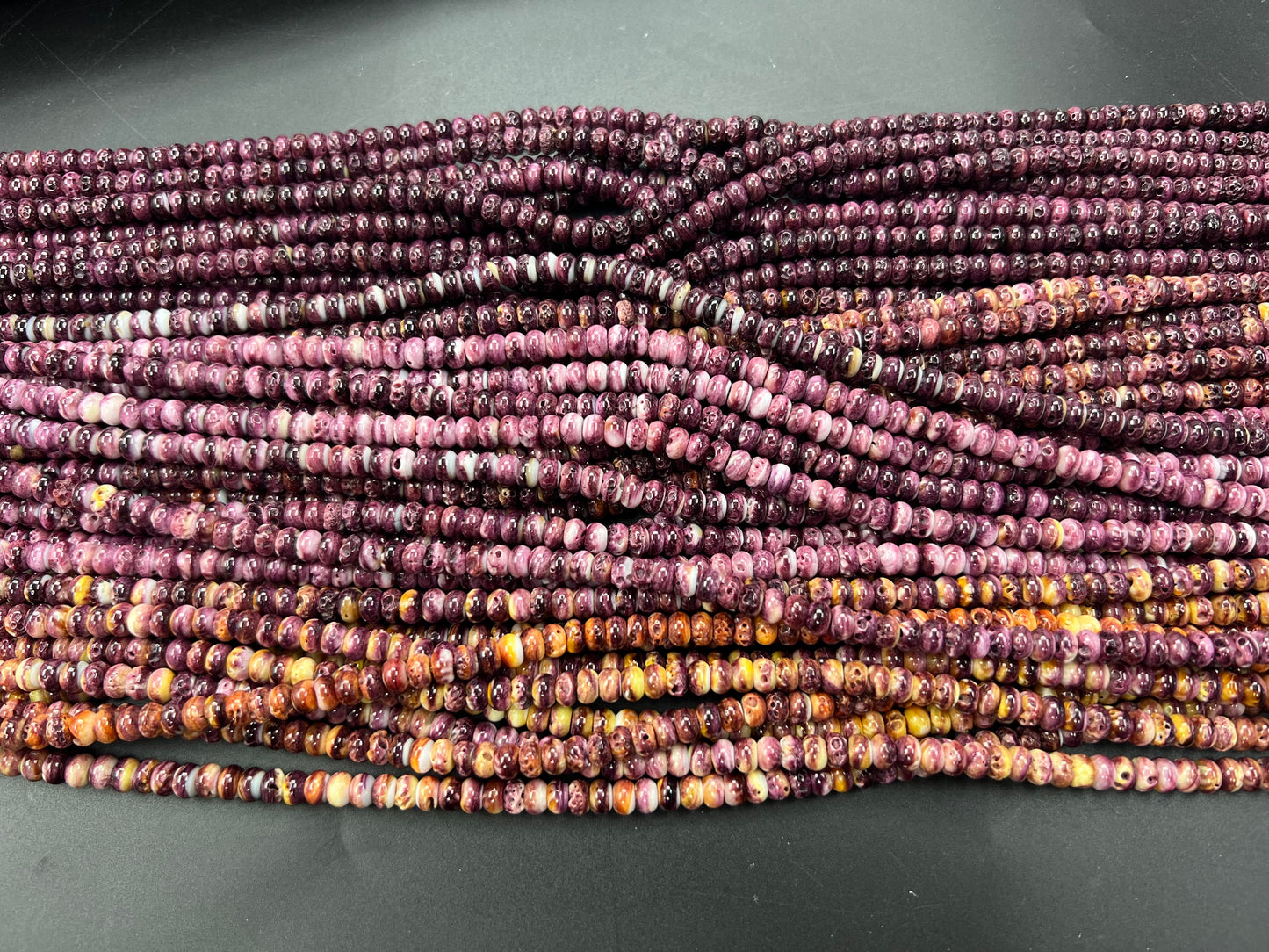 Purple Spiny Oyster Rondelle Beads 6mm