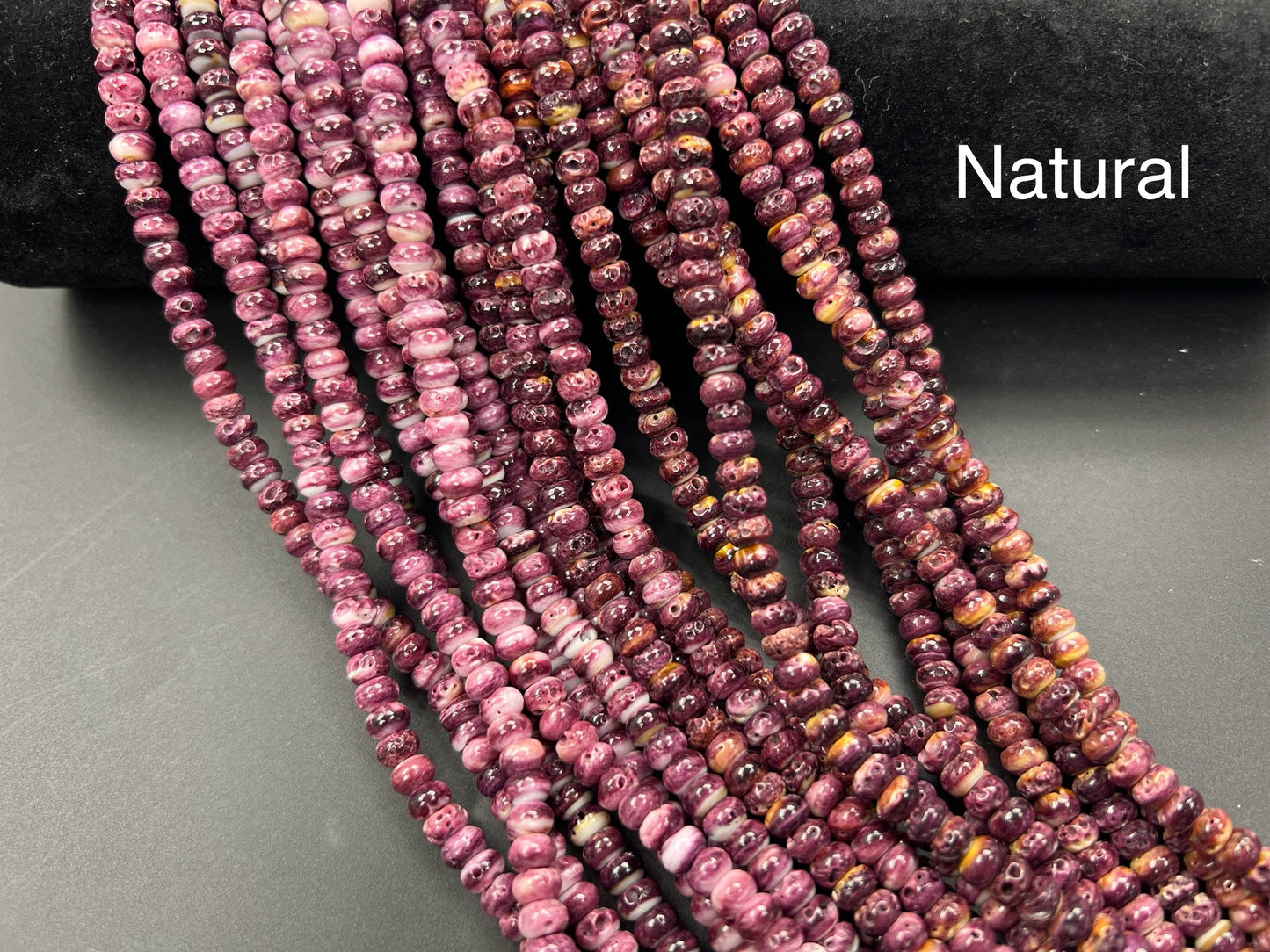 Purple Spiny Oyster Rondelle Beads 6mm