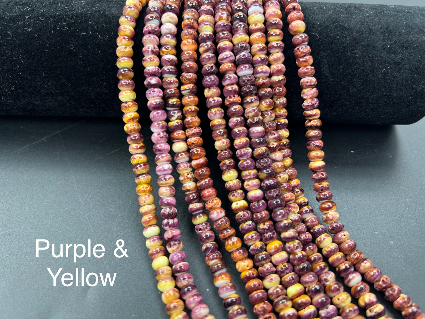 Purple Spiny Oyster Rondelle Beads 6mm