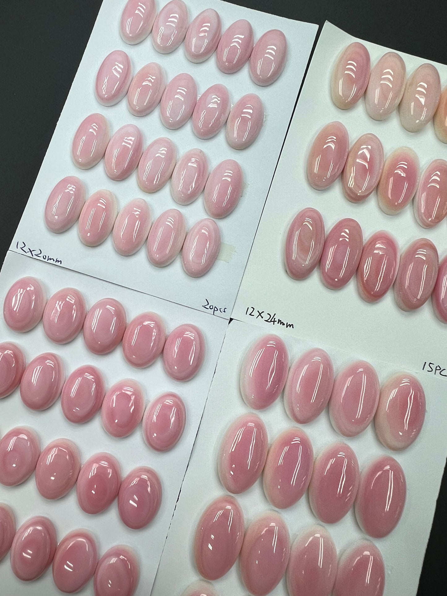 Pink Shell Oval Cabs 12x20mm - 14x24mm