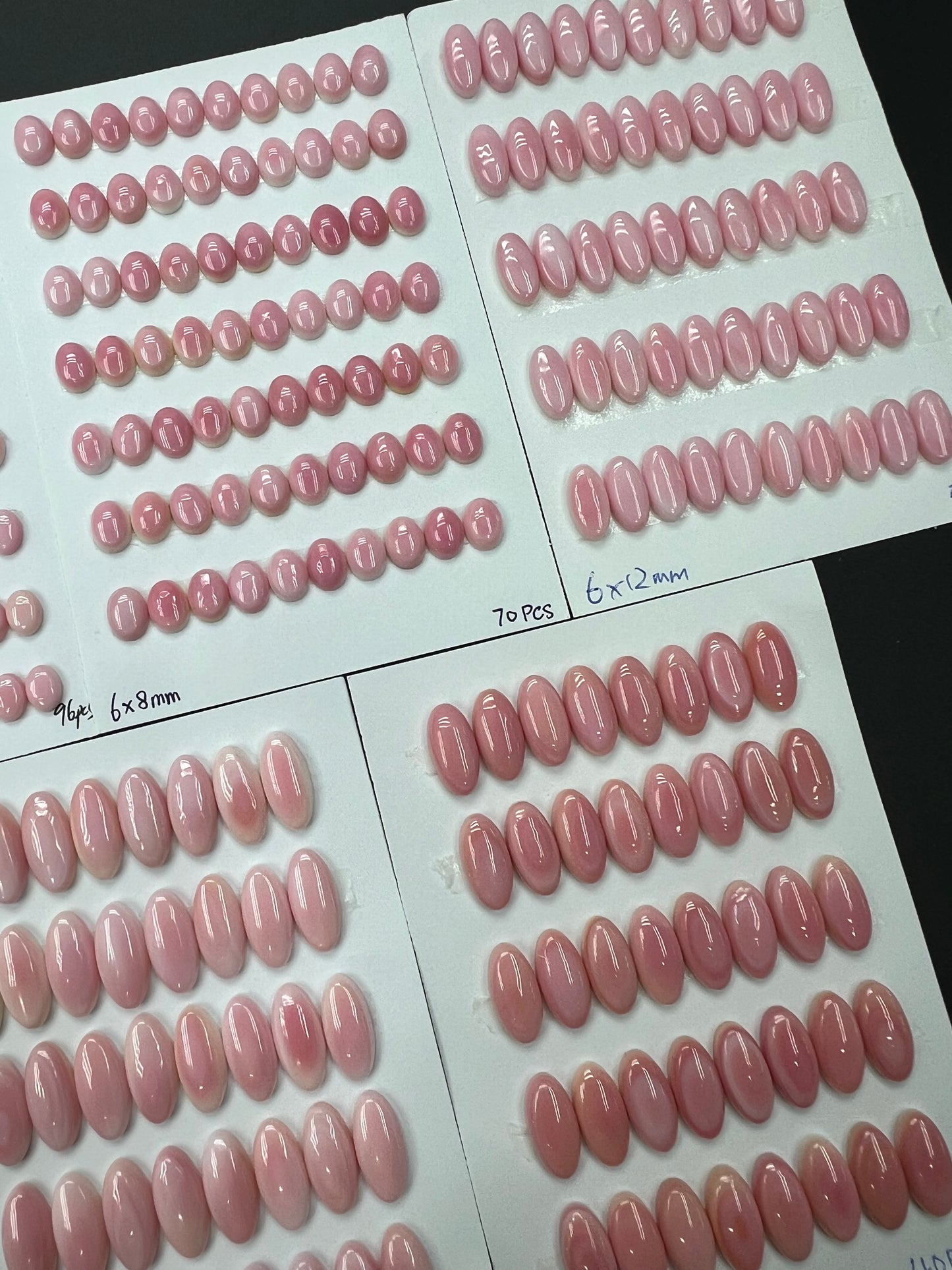 Pink Shell Oval Cabs 5x7mm - 7x15mm