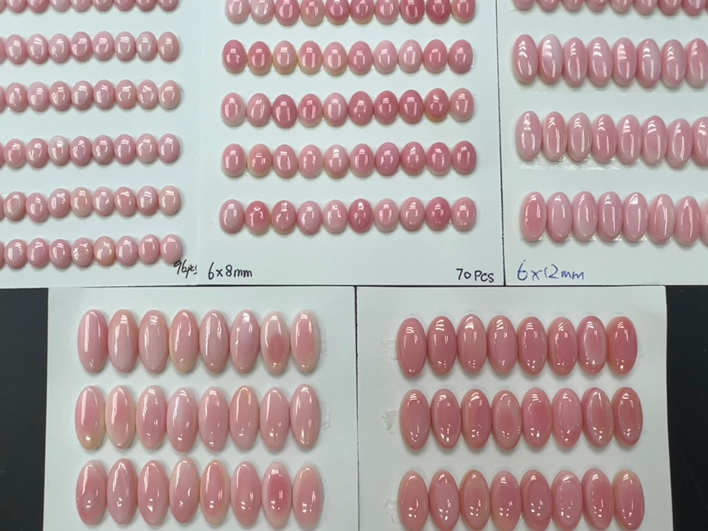 Pink Shell Oval Cabs 5x7mm - 7x15mm
