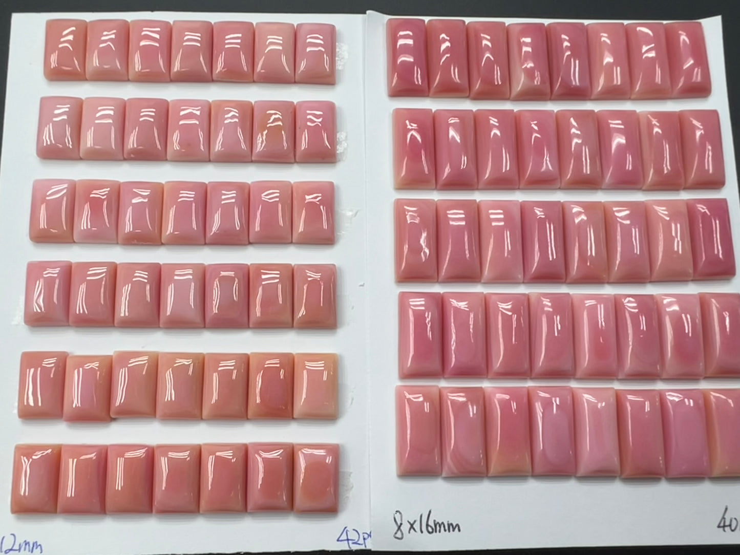 Pink Conch Shell Rectangle Cabs 8x12-8x16mm