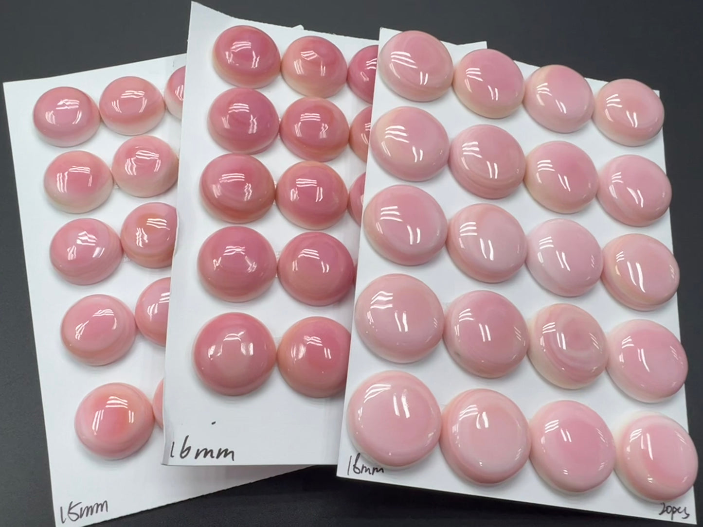 Pink Queen Conch Shell Round Cabs 15-18mm
