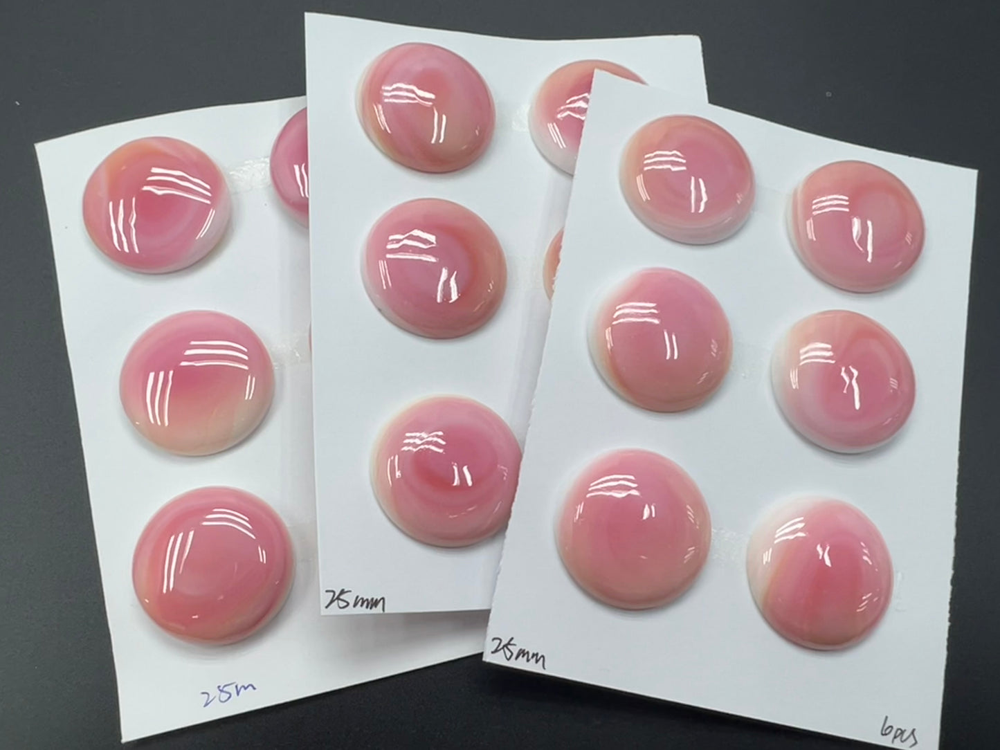 Pink Queen Conch Shell Round Cabs 20-25mm