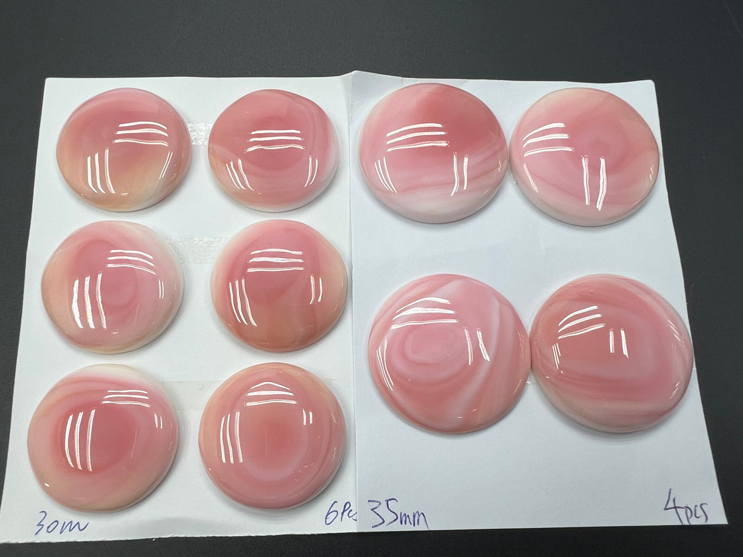 Pink Conch Shell Round Cabs 30-35mm