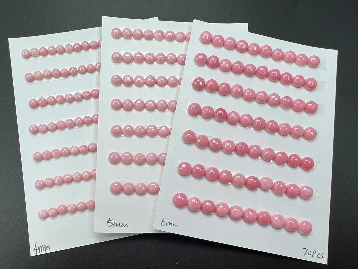 Pink Conch Shell Round Cabs 4-6mm
