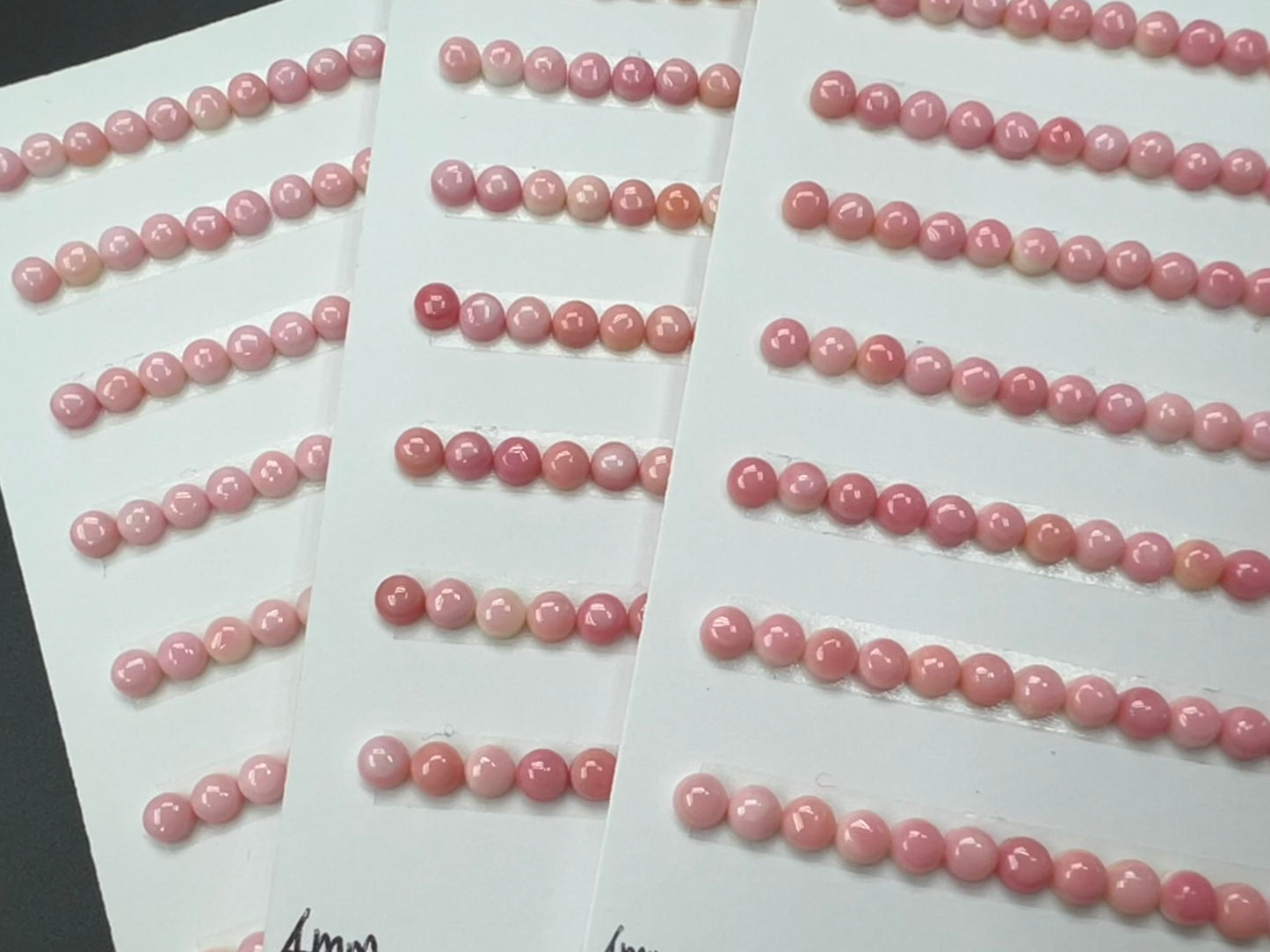 Pink Conch Shell Round Cabs 4-6mm