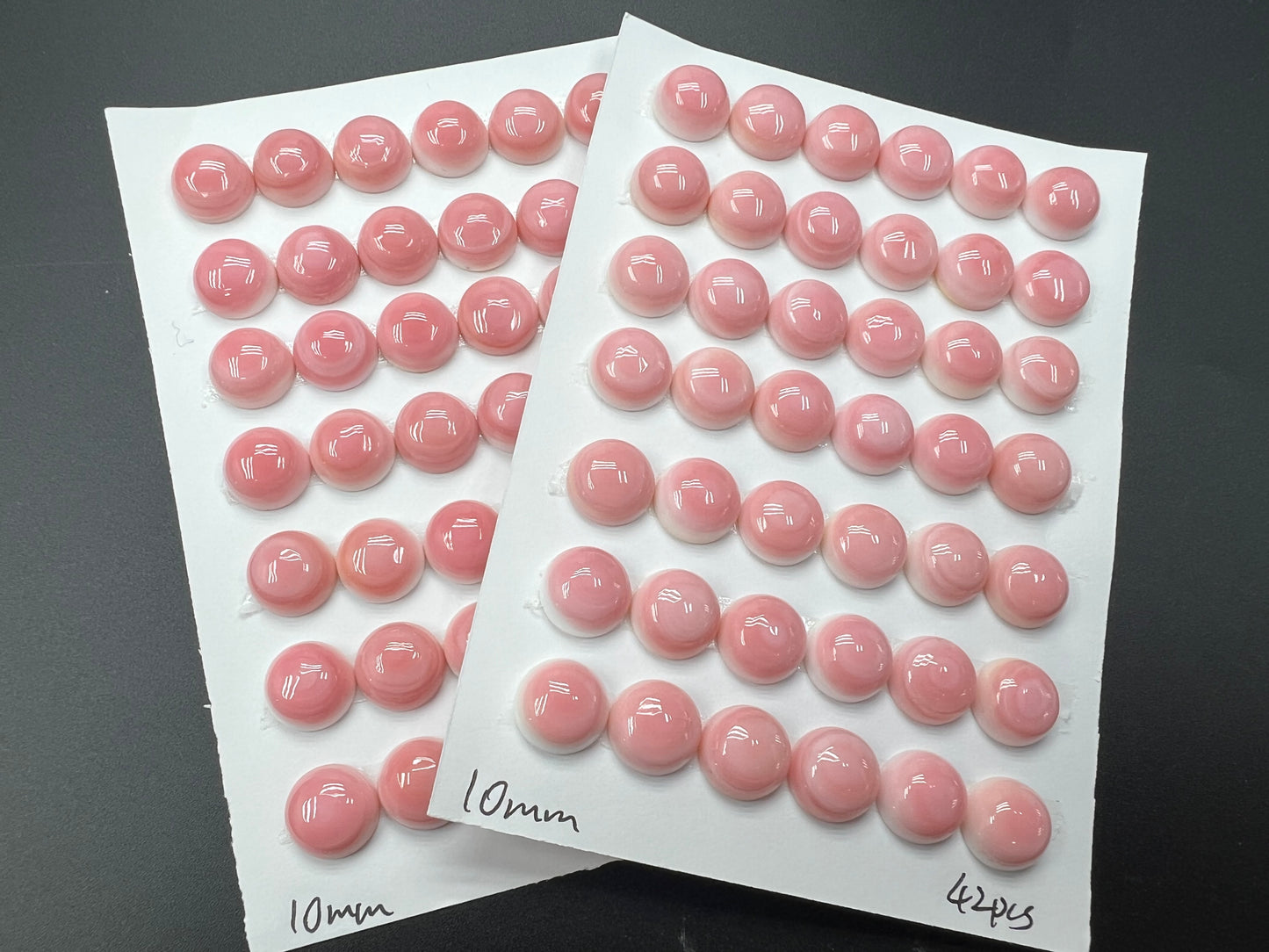 Pink Conch Shell Round Cabs 8-12mm