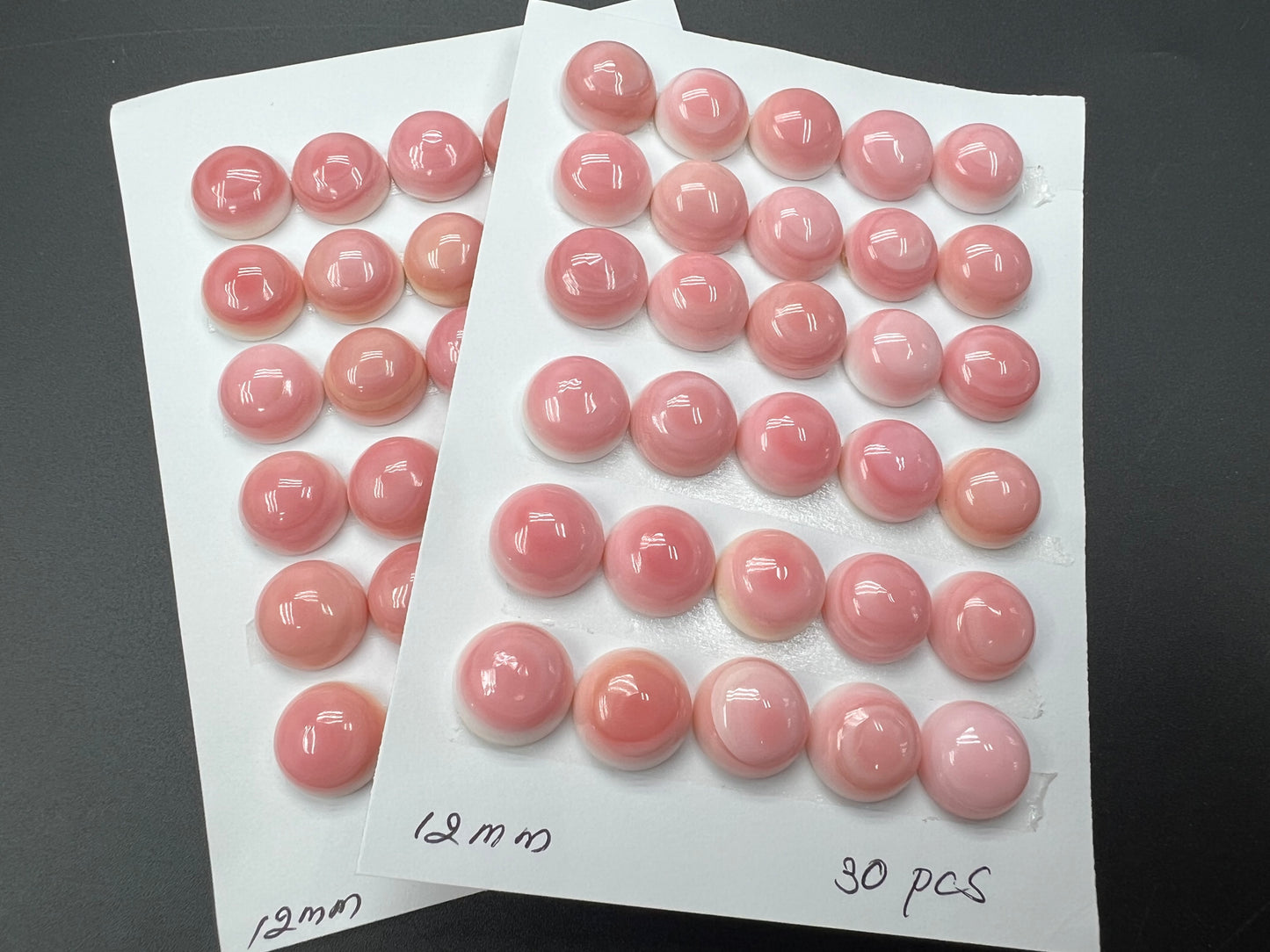 Pink Conch Shell Round Cabs 8-12mm