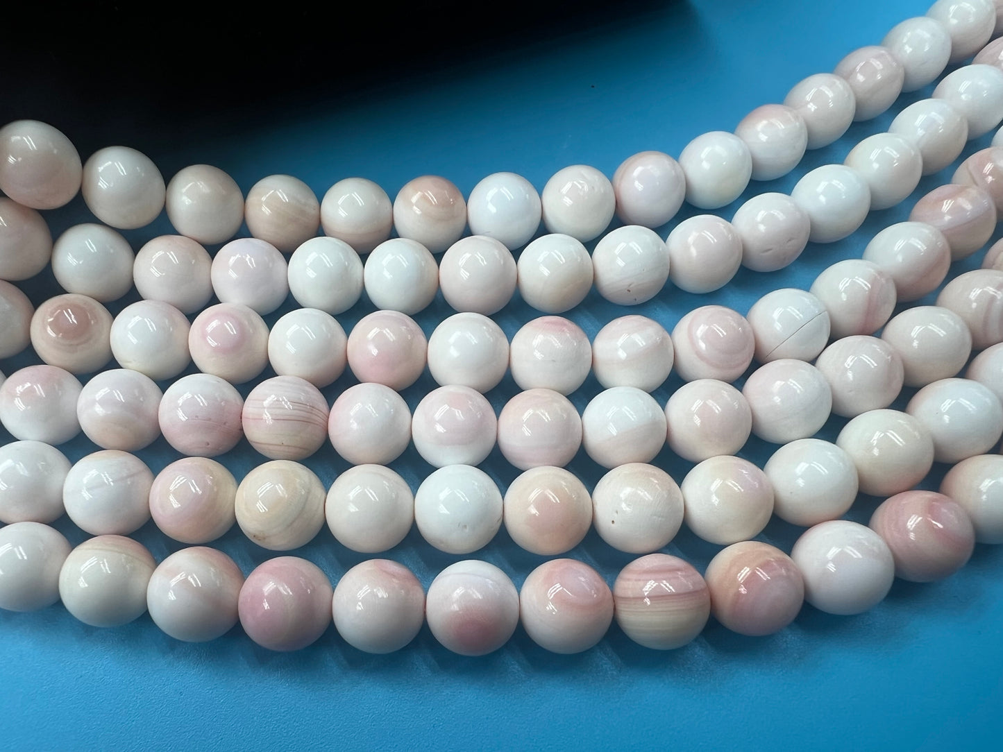 Pink Shell Round Beads Strand 10mm