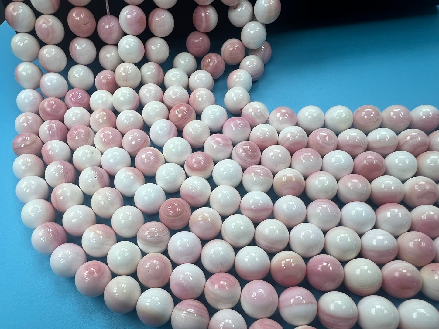 Pink Shell Round Beads Strand 12mm