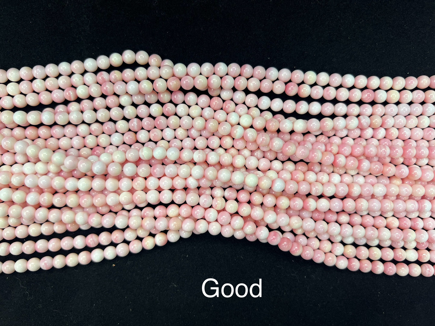 Pink Shell Round Beads Strand 6mm