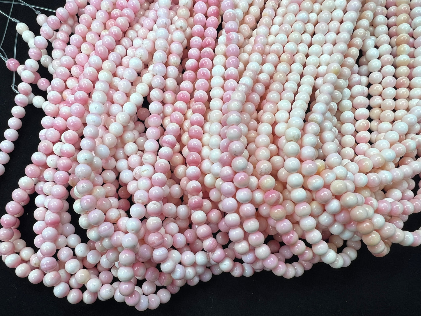 Pink Shell Round Beads Strand 6mm