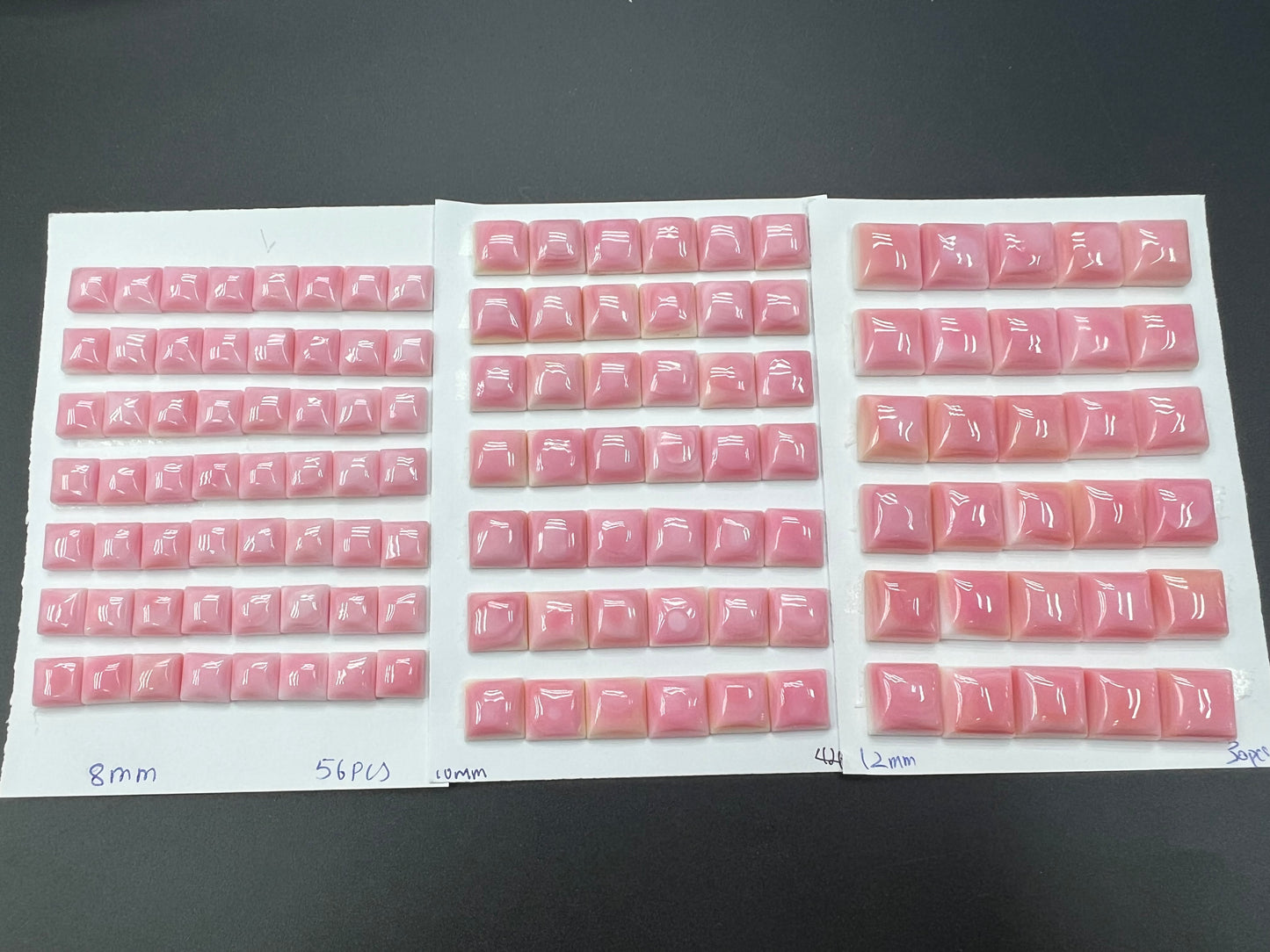 Pink Conch Shell Square Cabs 8-12mm