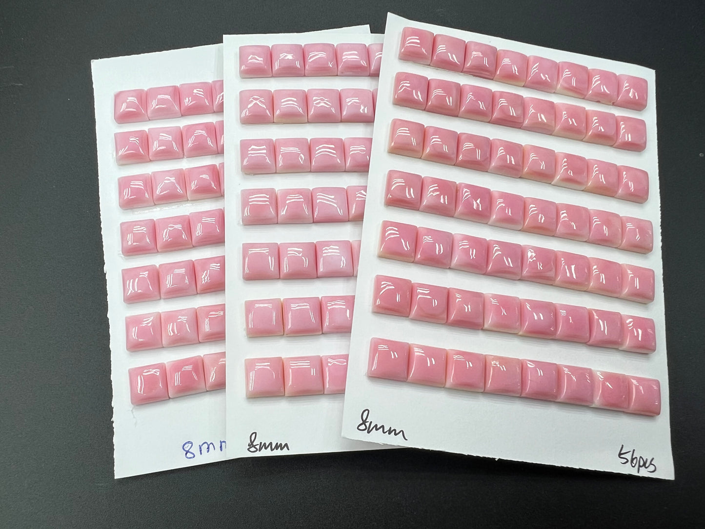 Pink Conch Shell Square Cabs 8-12mm