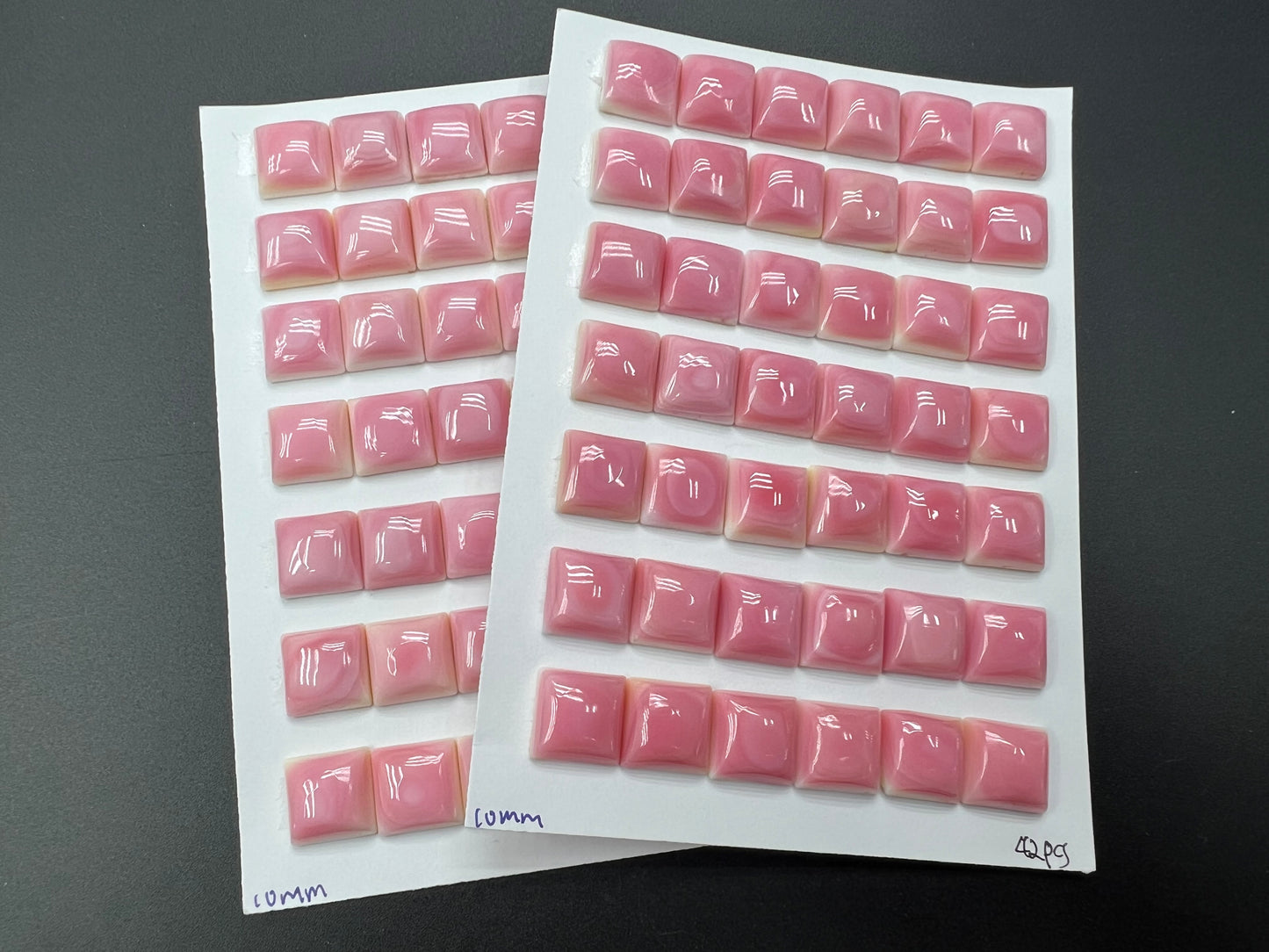 Pink Conch Shell Square Cabs 8-12mm