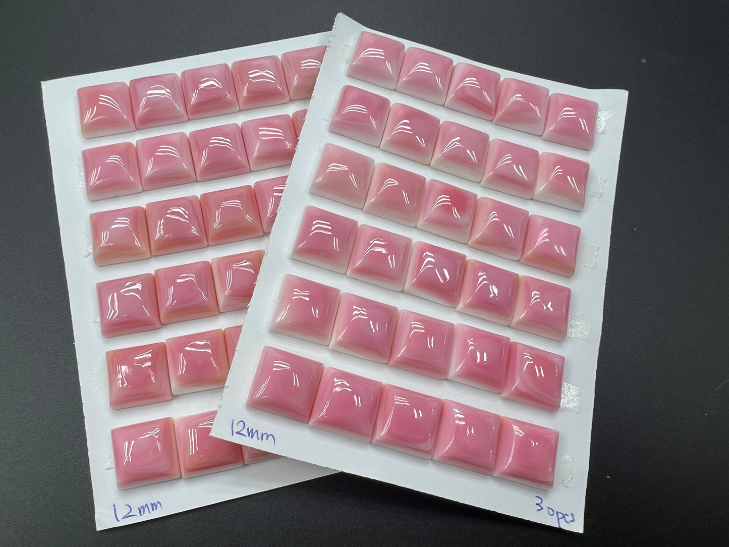 Pink Conch Shell Square Cabs 8-12mm
