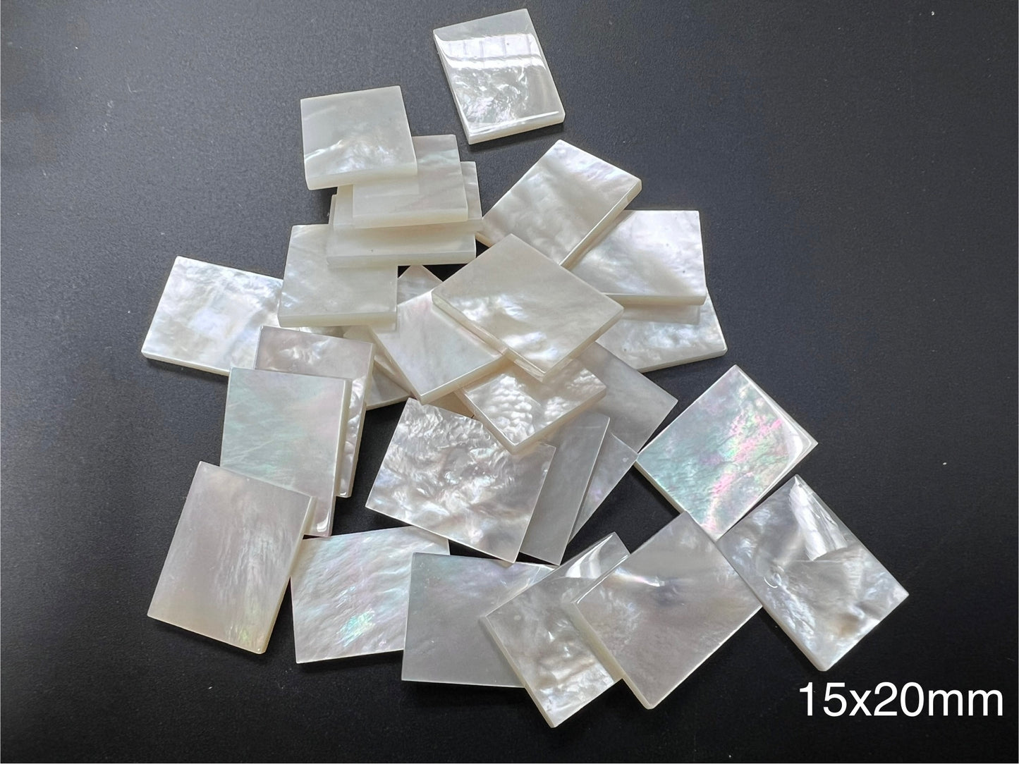 Natural White Mother Of Pearl Shell Rectangle Loose Pieces 15x20mm - 35x50mm