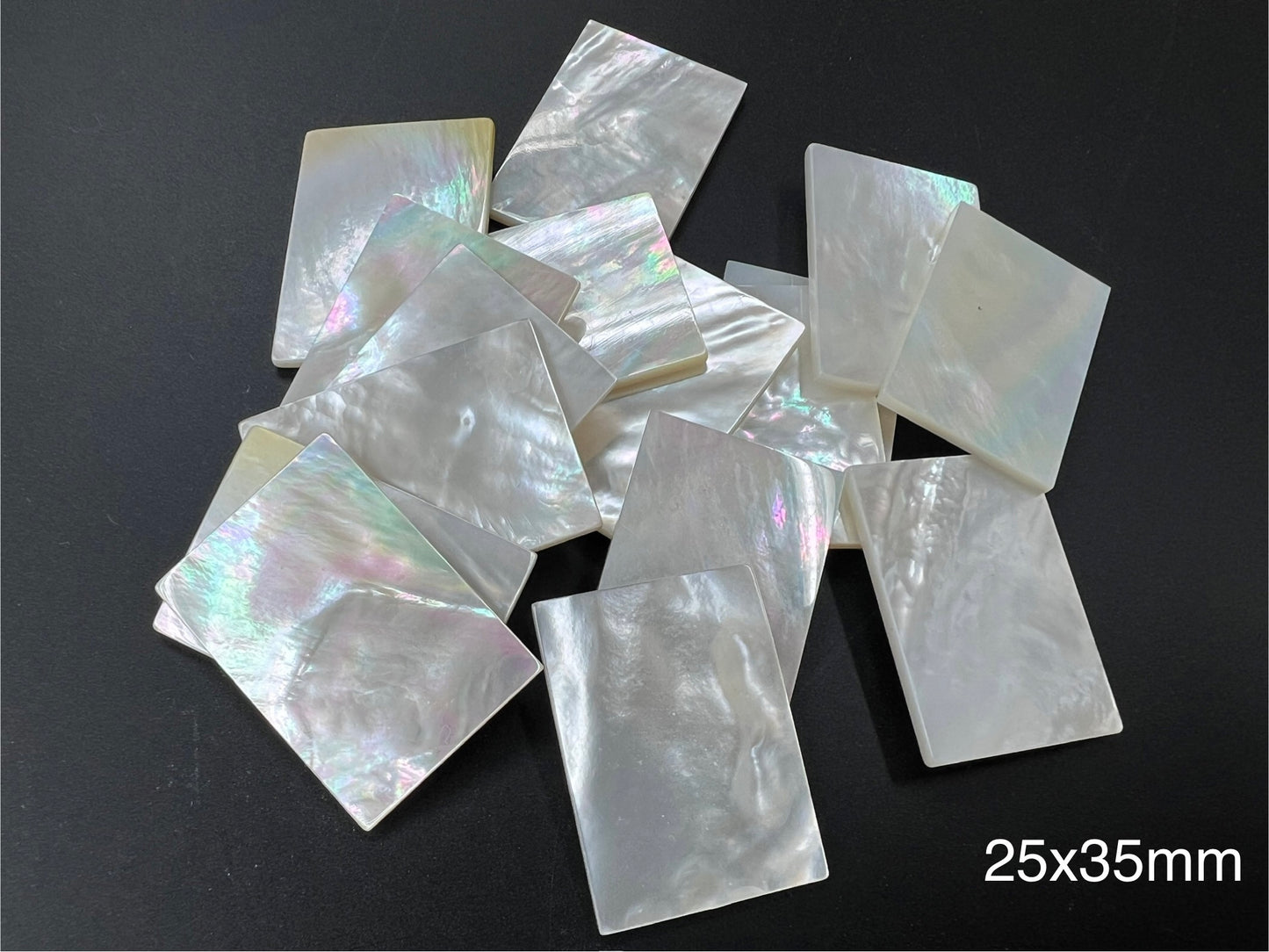 Natural White Mother Of Pearl Shell Rectangle Loose Pieces 15x20mm - 35x50mm