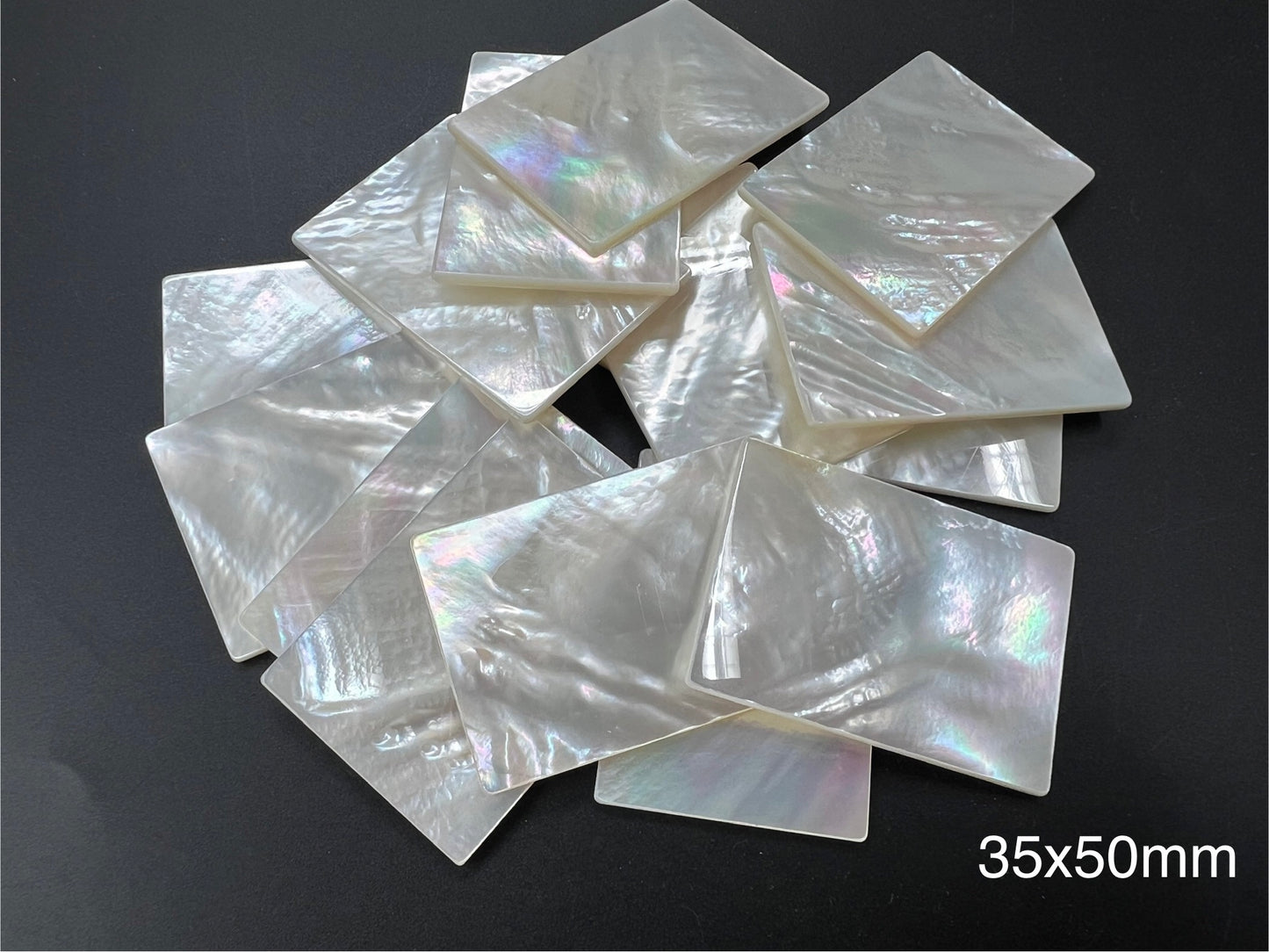 Natural White Mother Of Pearl Shell Rectangle Loose Pieces 15x20mm - 35x50mm