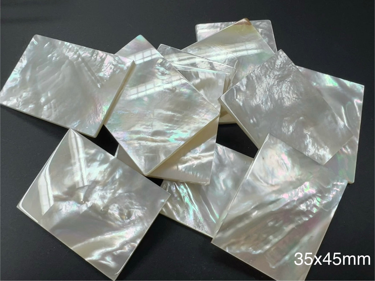 Natural White Mother Of Pearl Shell Rectangle Loose Pieces 15x20mm - 35x50mm