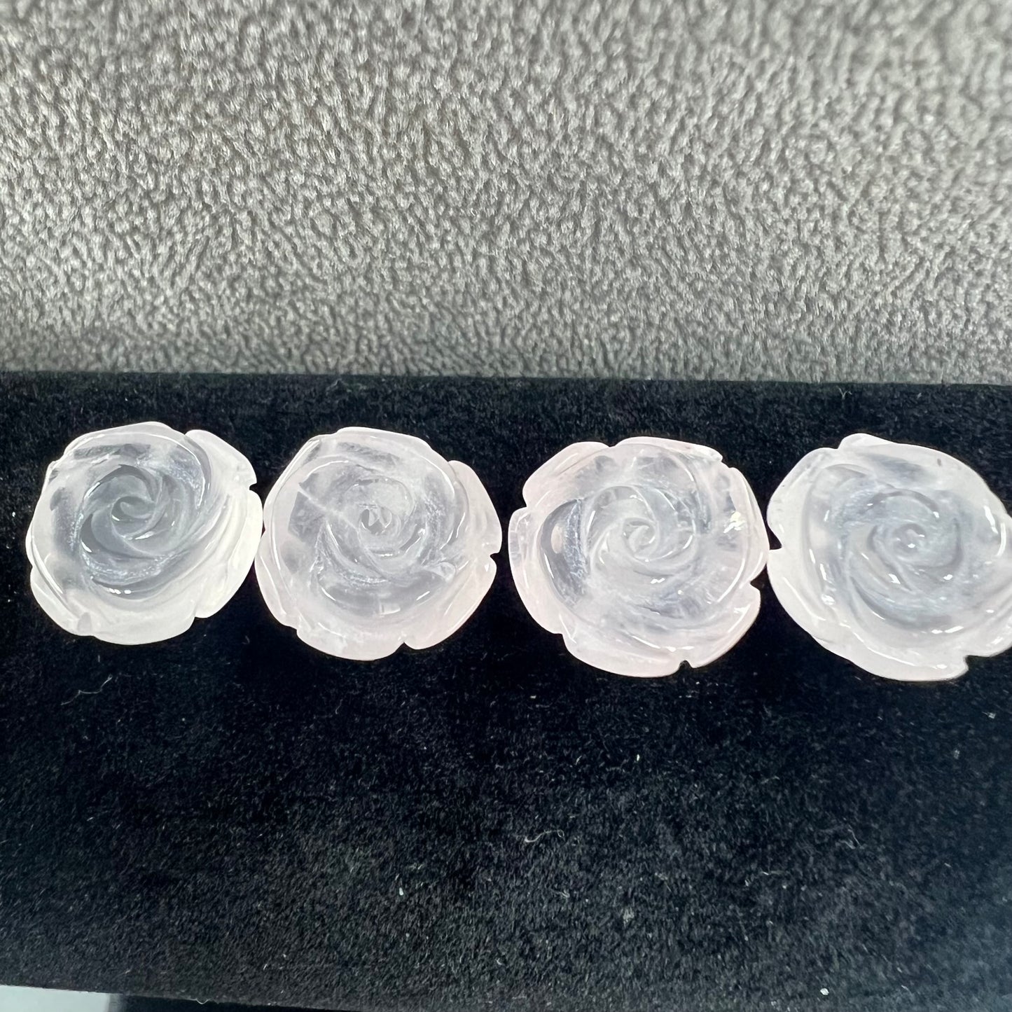 Rose Quartz Rose Loose Piece 15mm (Back Half Drilled)