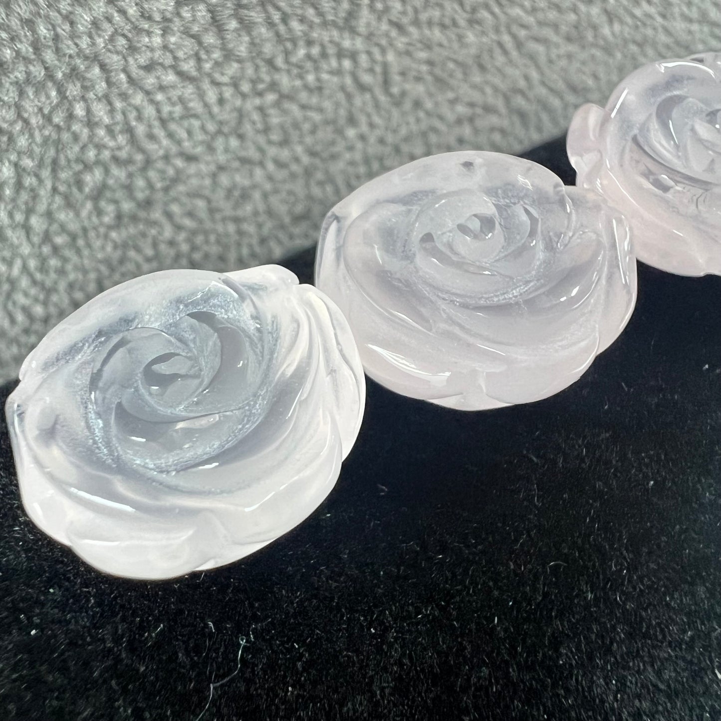 Rose Quartz Rose Loose Piece 15mm (Back Half Drilled)