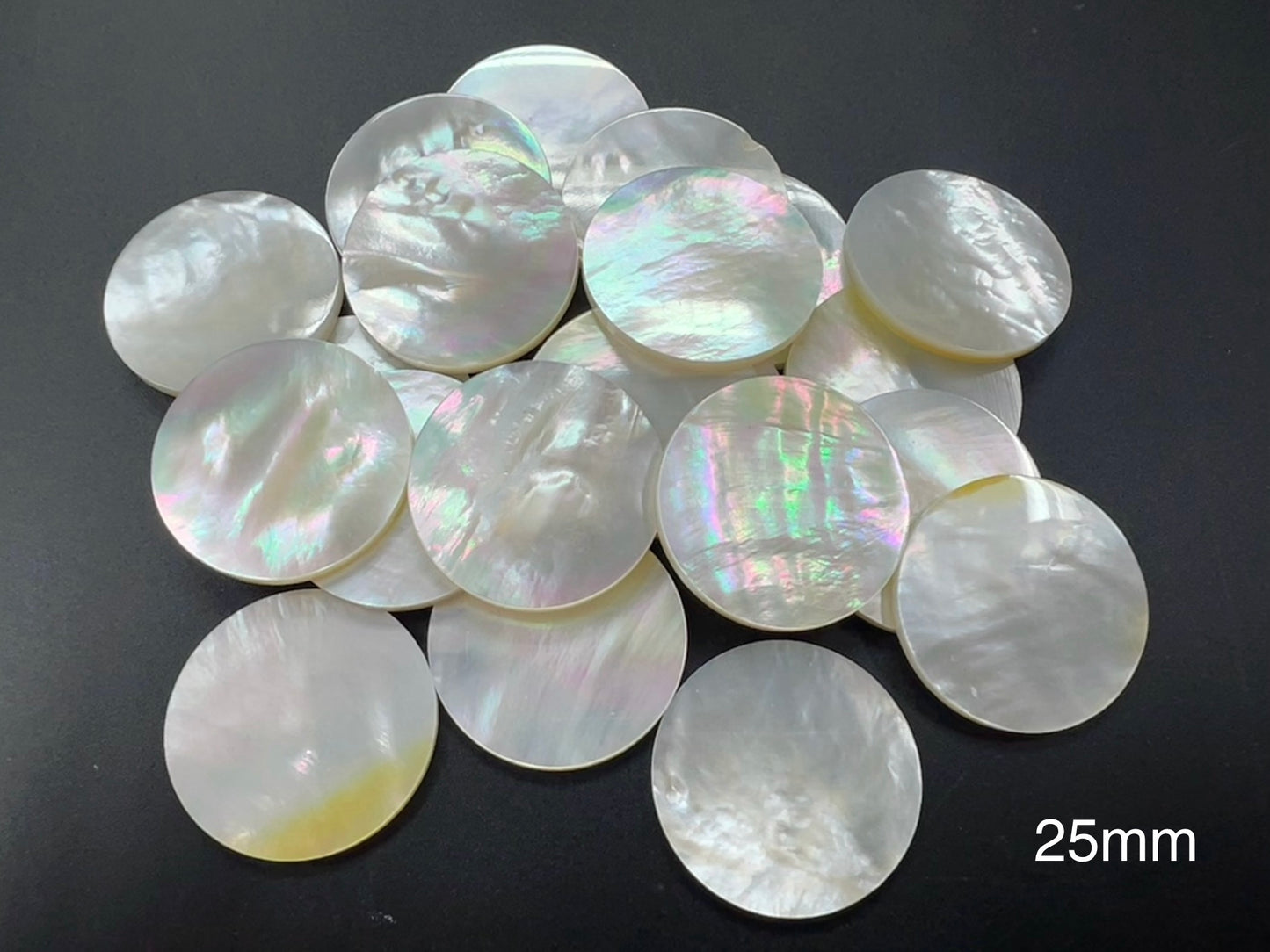 Natural White Mother Of Pearl Shell RoundLoose Piece 20mm - 50mm