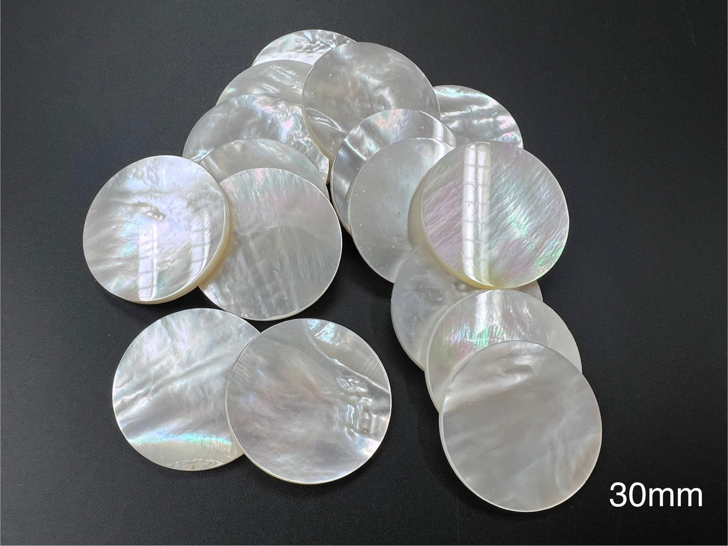 Natural White Mother Of Pearl Shell RoundLoose Piece 20mm - 50mm