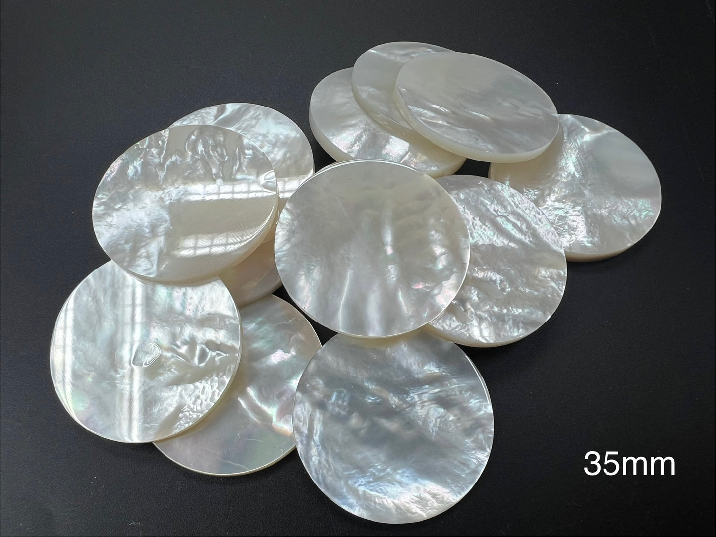 Natural White Mother Of Pearl Shell RoundLoose Piece 20mm - 50mm