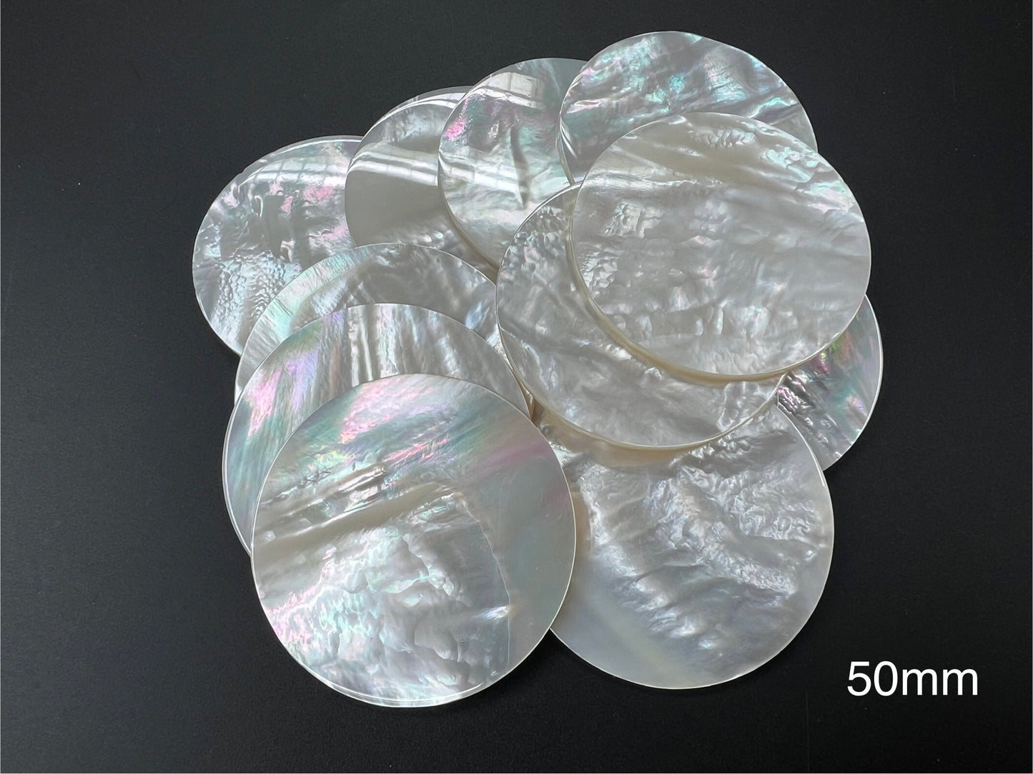 Natural White Mother Of Pearl Shell RoundLoose Piece 20mm - 50mm