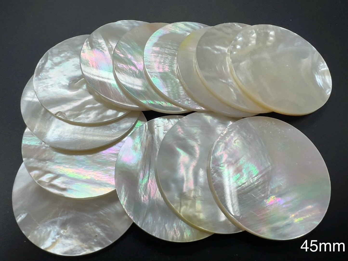 Natural White Mother Of Pearl Shell RoundLoose Piece 20mm - 50mm
