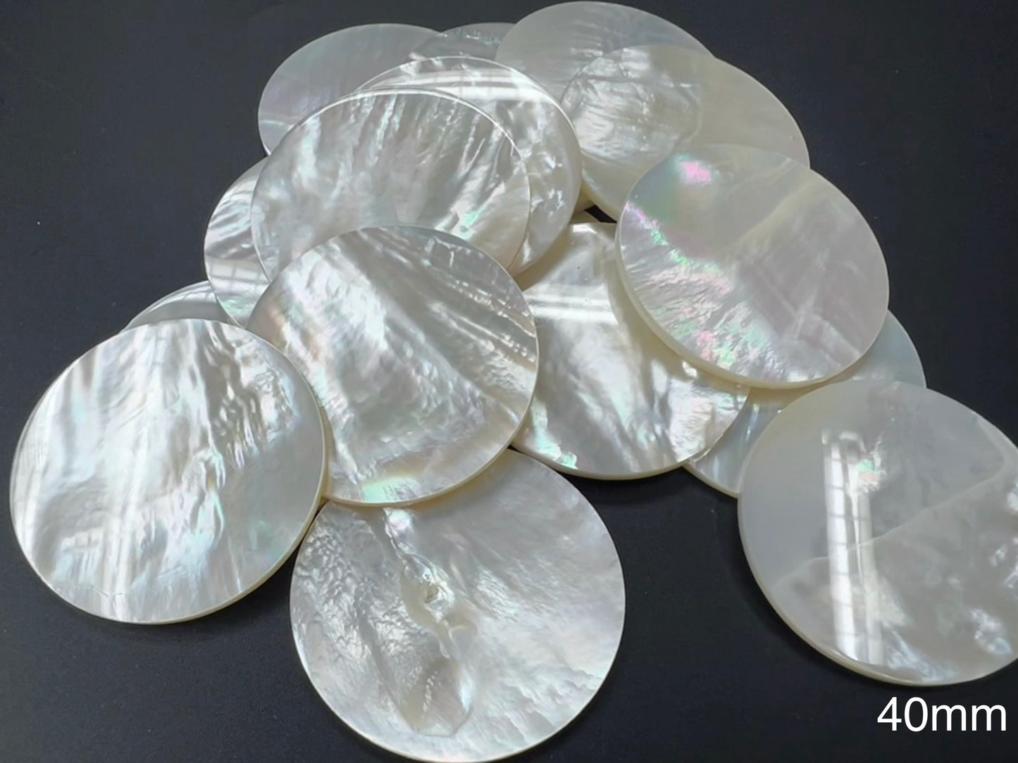 Natural White Mother Of Pearl Shell RoundLoose Piece 20mm - 50mm