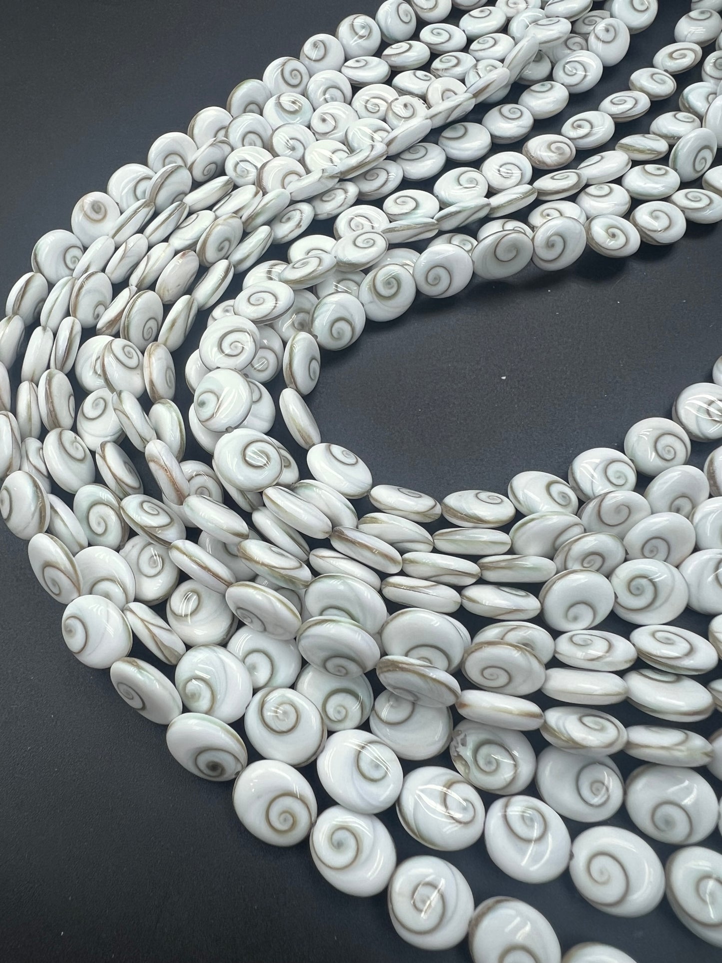 Shiva Eyes Shell Oval Shape Beads 10x12mm