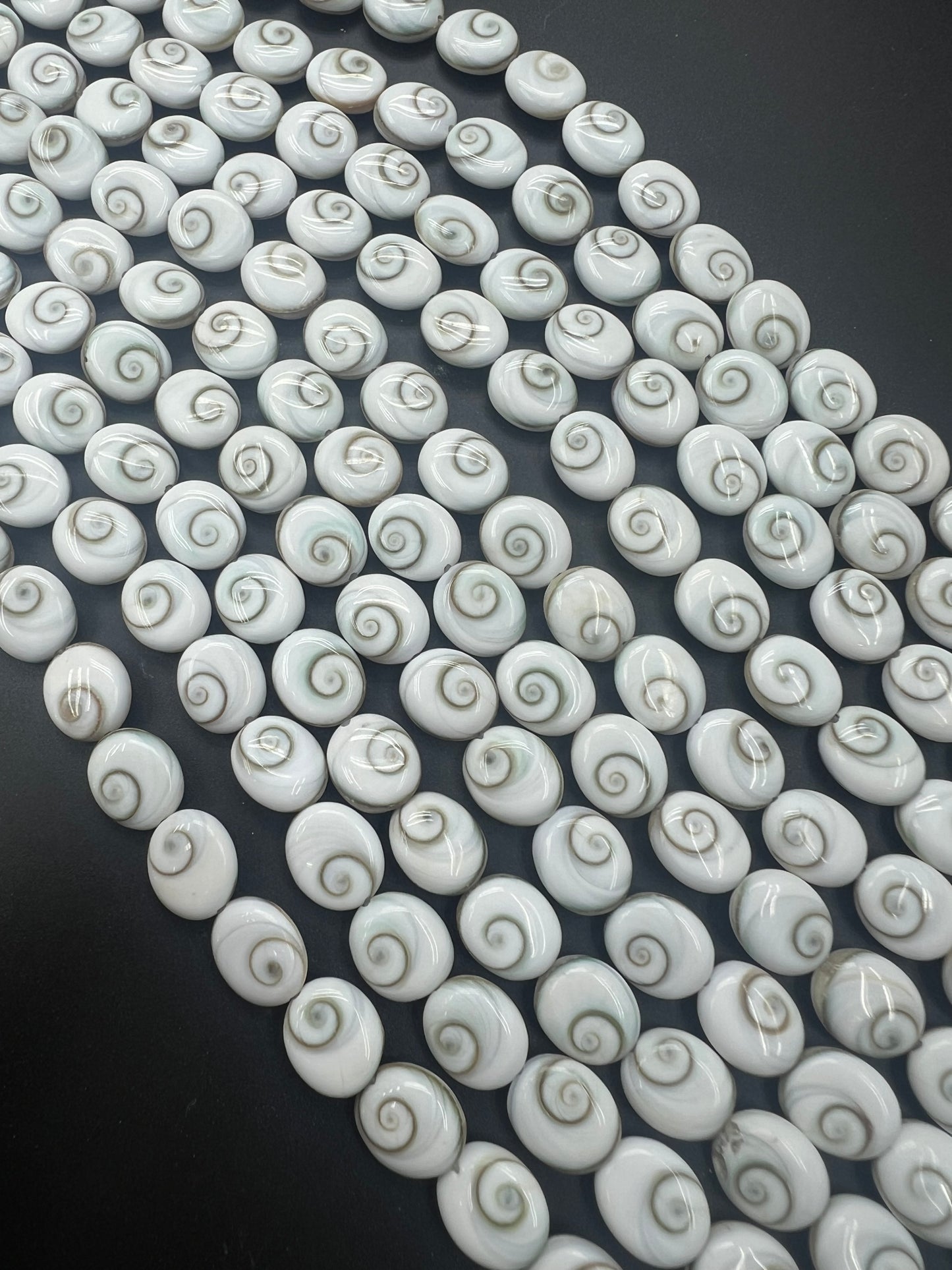 Shiva Eyes Shell Oval Shape Beads 10x12mm