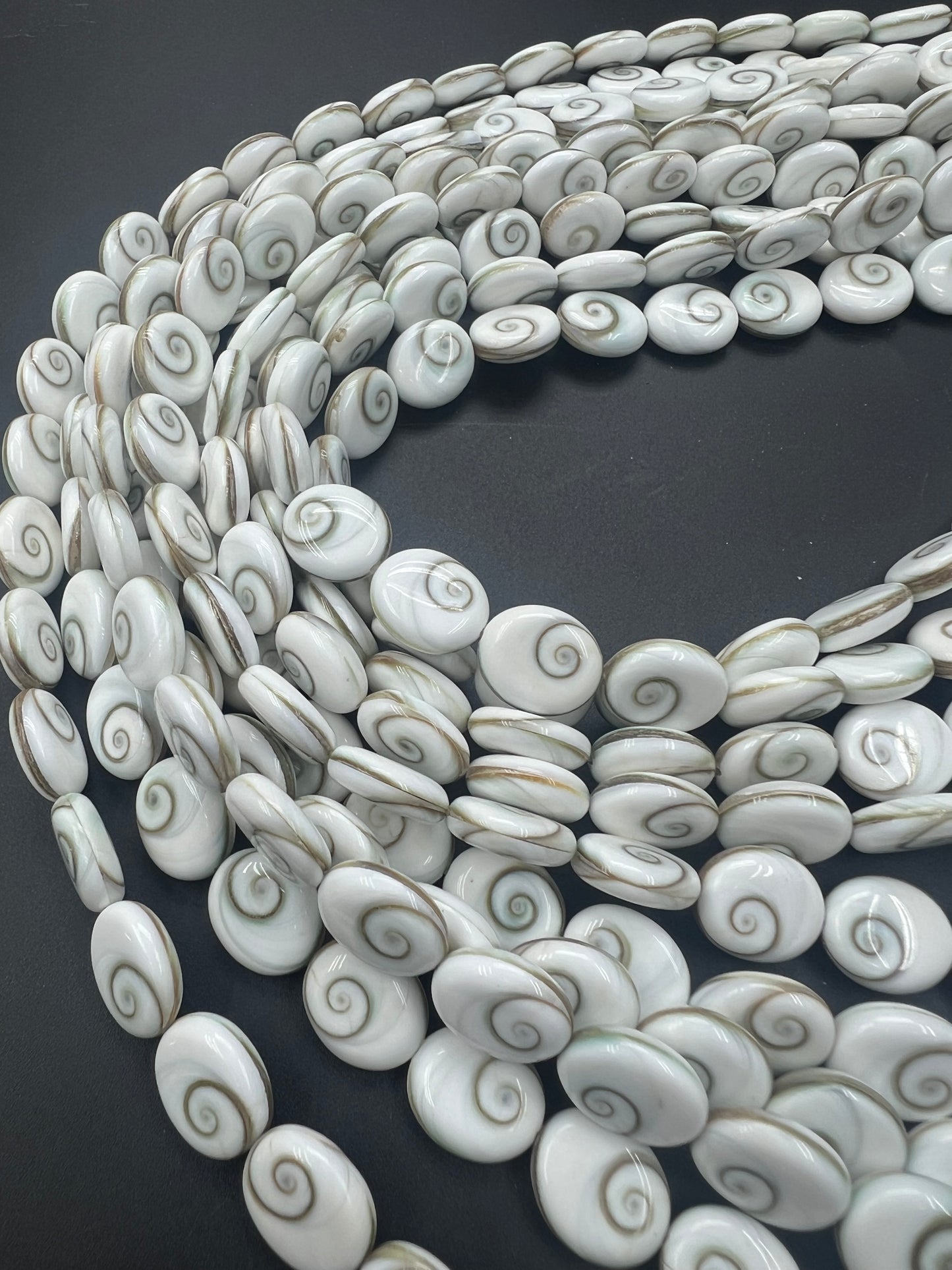 Shiva Eyes Shell Oval Shape Beads 12x14mm