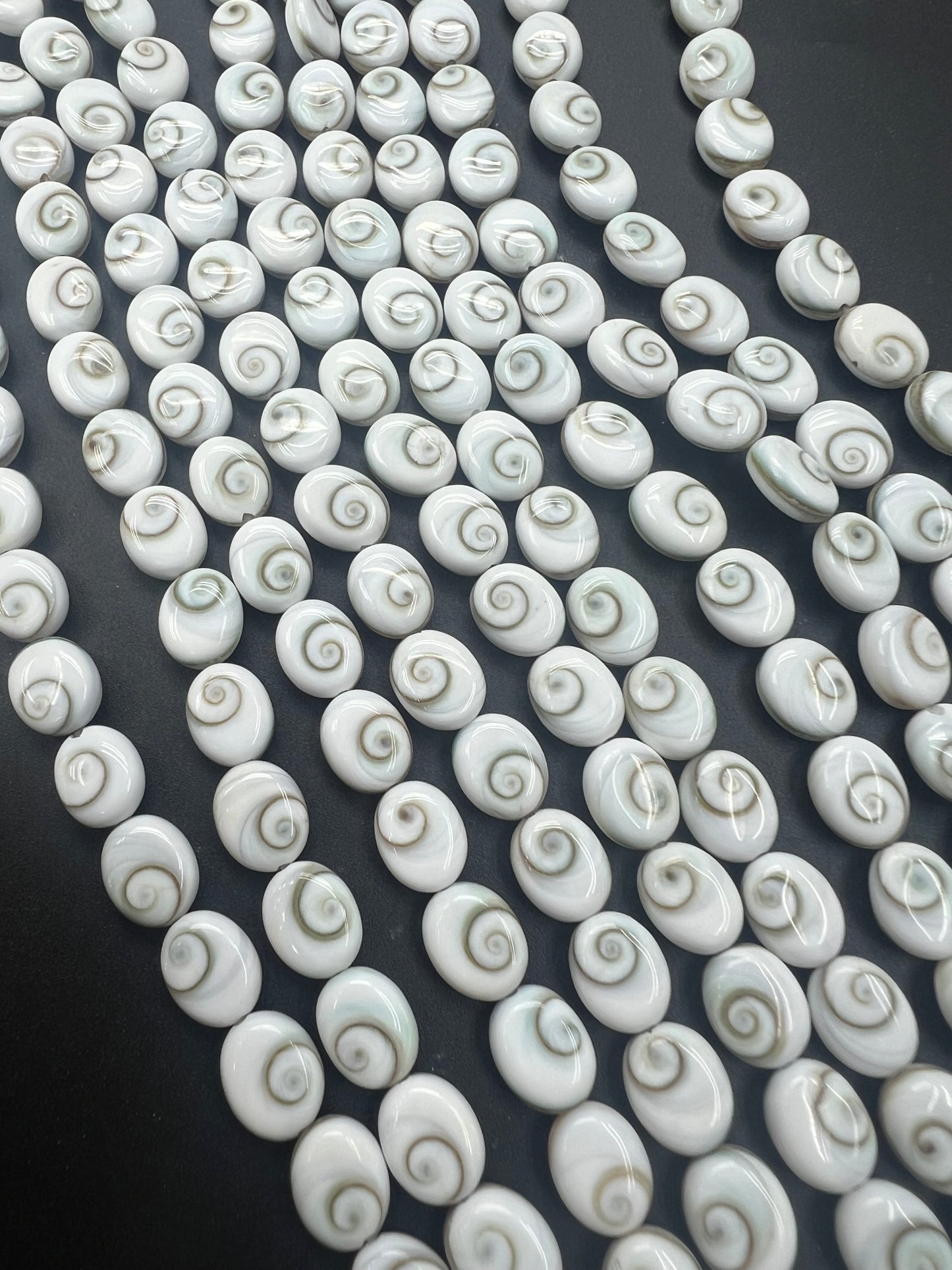 Shiva Eyes Shell Oval Shape Beads 8x10mm