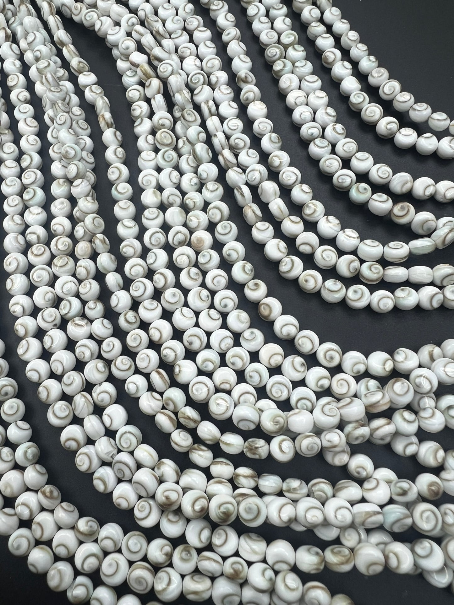 Shiva Eyes Shell Round Shape Beads 6mm